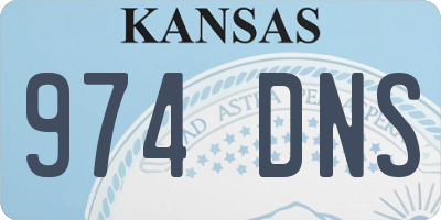KS license plate 974DNS