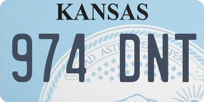 KS license plate 974DNT
