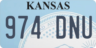 KS license plate 974DNU