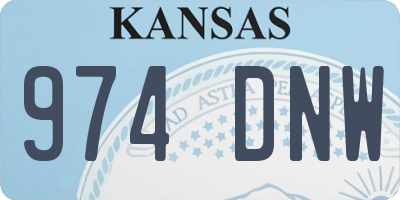 KS license plate 974DNW