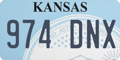 KS license plate 974DNX
