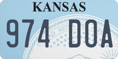 KS license plate 974DOA