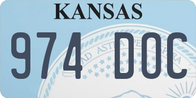 KS license plate 974DOC
