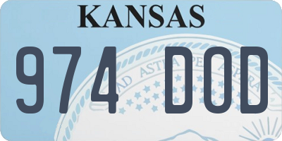 KS license plate 974DOD
