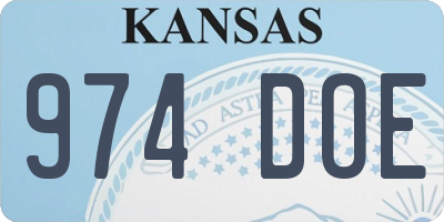 KS license plate 974DOE