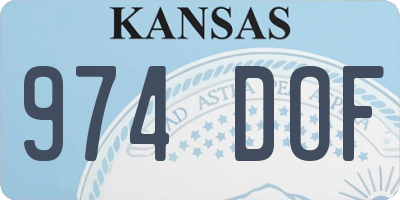 KS license plate 974DOF