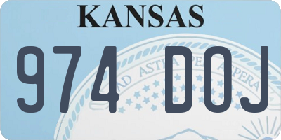 KS license plate 974DOJ
