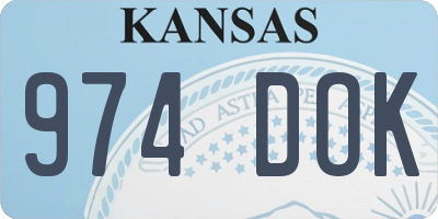 KS license plate 974DOK