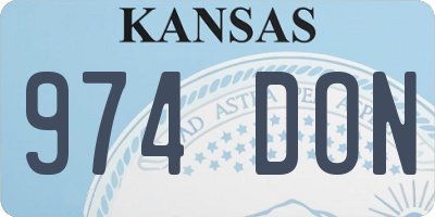 KS license plate 974DON