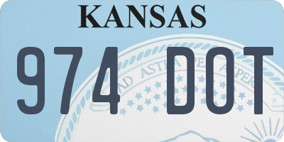 KS license plate 974DOT