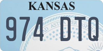 KS license plate 974DTQ