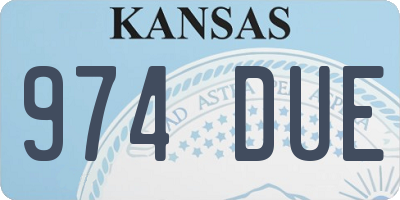KS license plate 974DUE