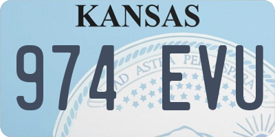 KS license plate 974EVU