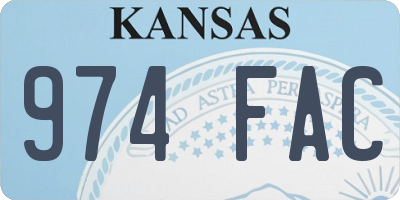 KS license plate 974FAC