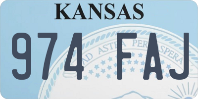 KS license plate 974FAJ