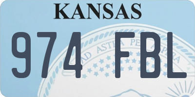 KS license plate 974FBL