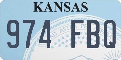 KS license plate 974FBQ