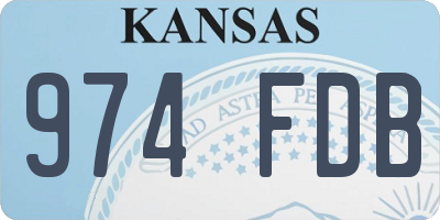 KS license plate 974FDB
