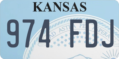 KS license plate 974FDJ