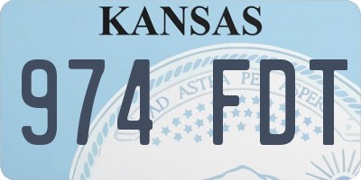 KS license plate 974FDT