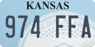 KS license plate 974FFA