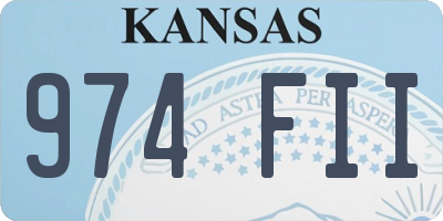 KS license plate 974FII