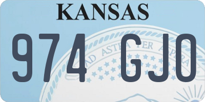 KS license plate 974GJO