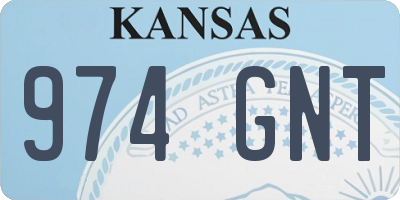 KS license plate 974GNT