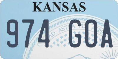 KS license plate 974GOA