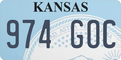 KS license plate 974GOC