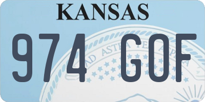 KS license plate 974GOF