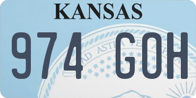 KS license plate 974GOH