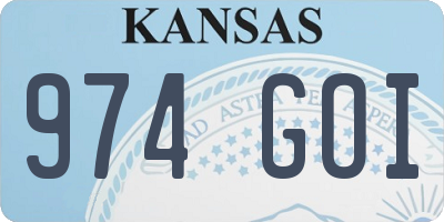 KS license plate 974GOI