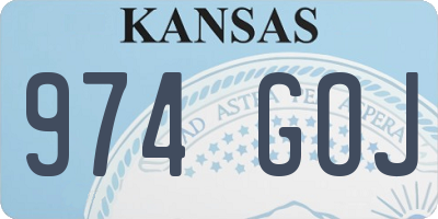 KS license plate 974GOJ