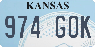 KS license plate 974GOK