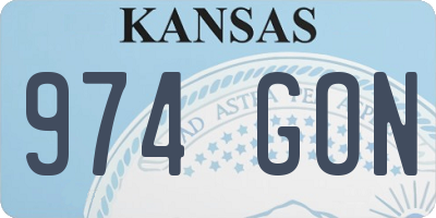 KS license plate 974GON