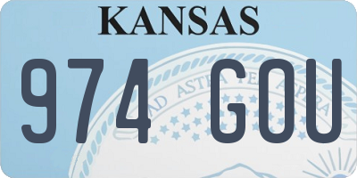 KS license plate 974GOU