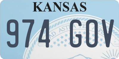 KS license plate 974GOV