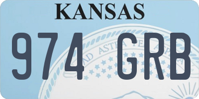 KS license plate 974GRB