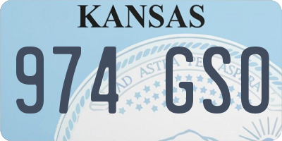 KS license plate 974GSO