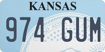 KS license plate 974GUM