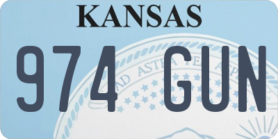 KS license plate 974GUN