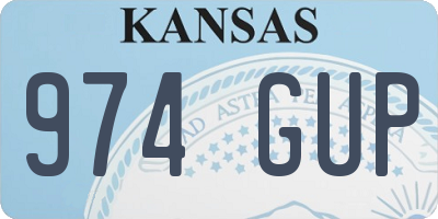 KS license plate 974GUP