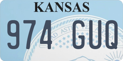 KS license plate 974GUQ