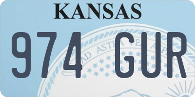 KS license plate 974GUR
