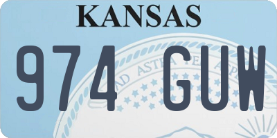 KS license plate 974GUW