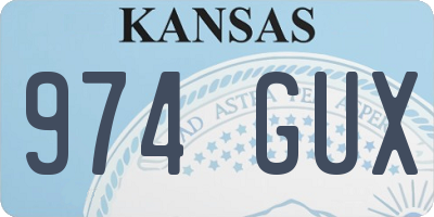 KS license plate 974GUX