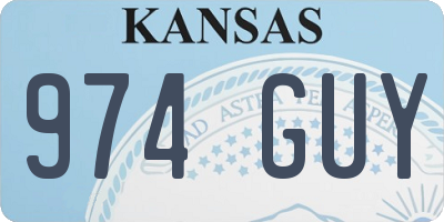 KS license plate 974GUY