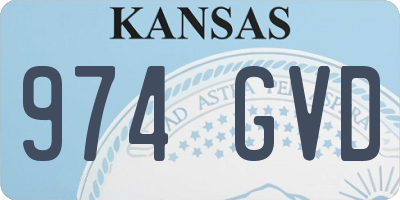 KS license plate 974GVD