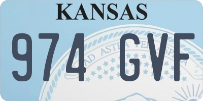 KS license plate 974GVF